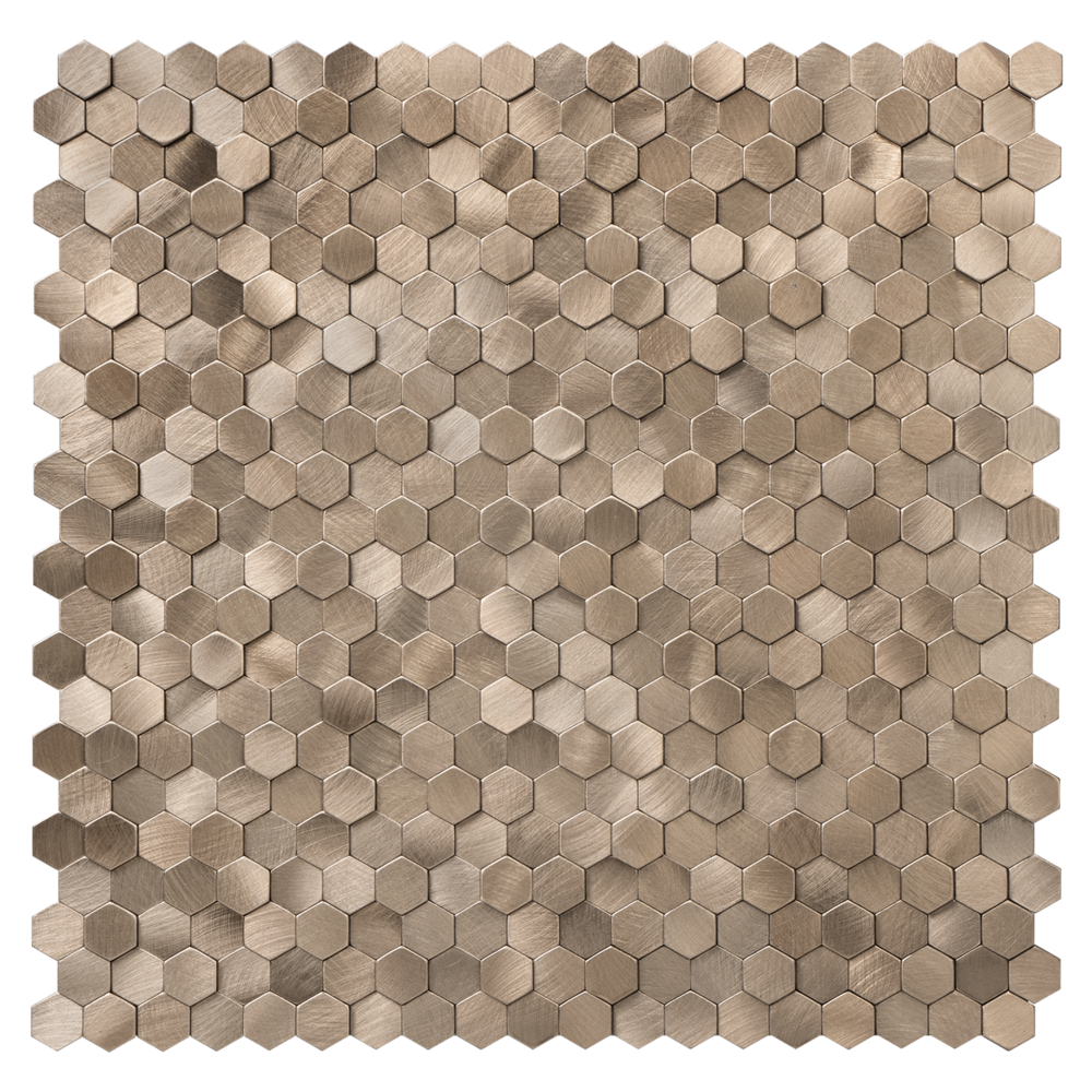 Oppio Geborsteld MINI Hexagon Bronce - Zelfklevend Mozaiek 308x298x4mm Akupanel-Nederland.nl