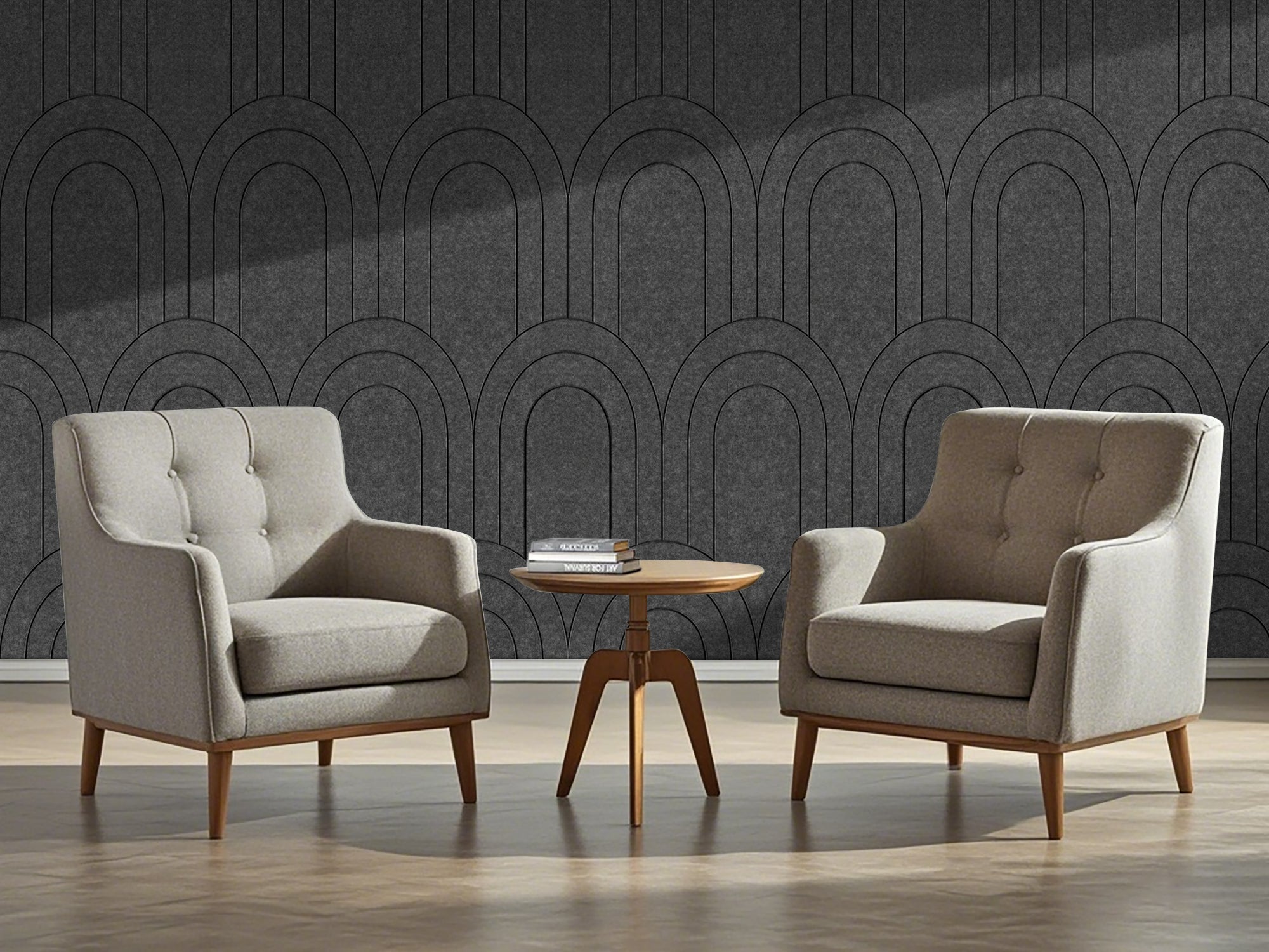 OPPIO Viltpaneel Donker Grijs - BAROK - 60x280 cm - Brandvertragend & Geluiddempend Akupanel-Nederland.nl