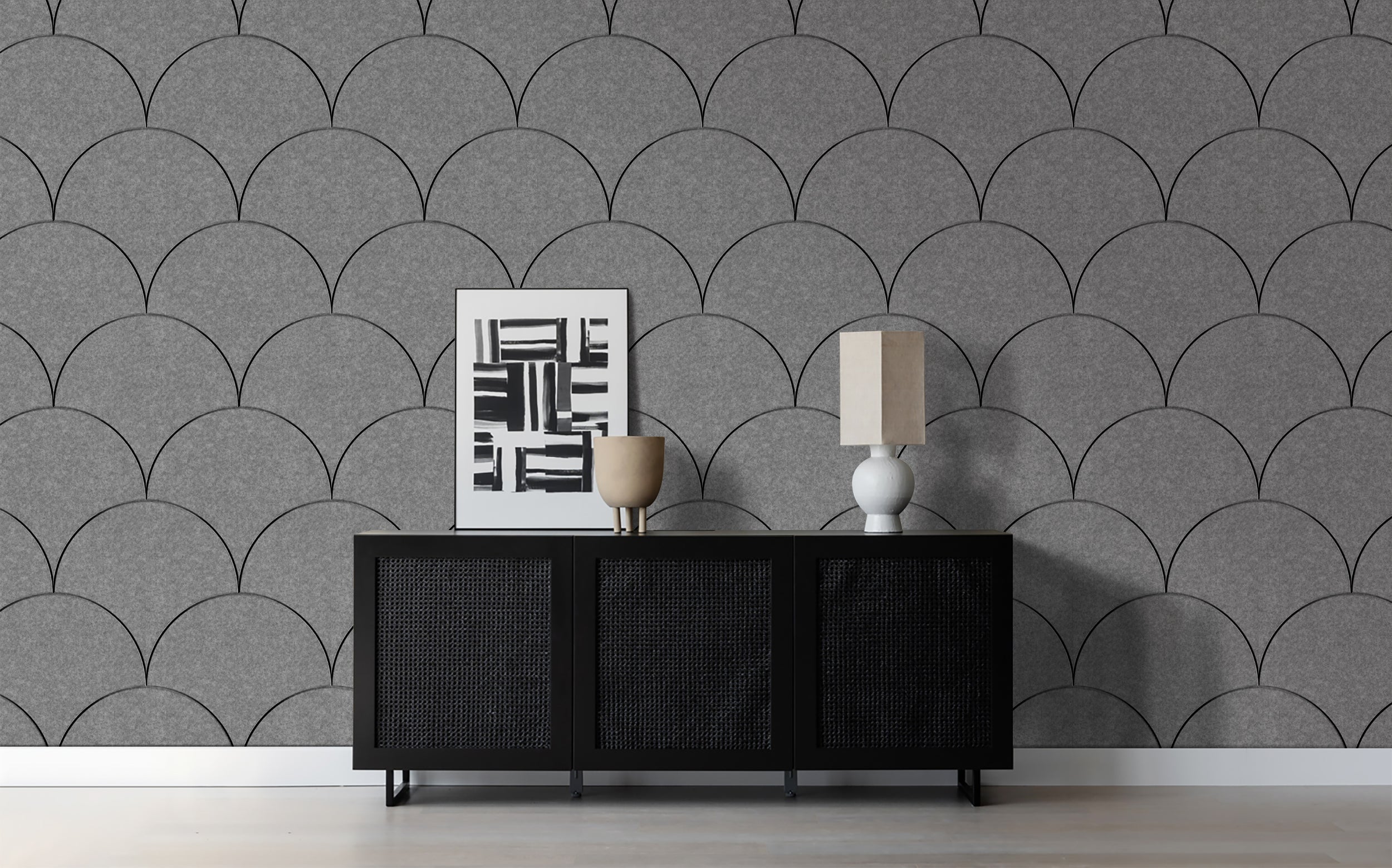 OPPIO Viltpaneel Licht Grijs - SCHRUB - 60x280 cm - Brandvertragend & Geluiddempend Akupanel-Nederland.nl