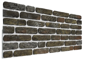 3D Wandpaneel steen - BAROK Ladrillo Baksteenstrip TUDOR Donkerbruin MOSS 50x100 Akupanel-Nederland