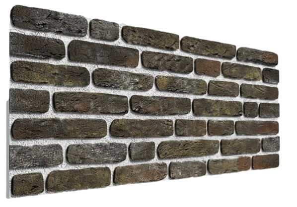 3D Wandpaneel steen - BAROK Ladrillo Baksteenstrip TUDOR Donkerbruin MOSS 50x100 Akupanel-Nederland