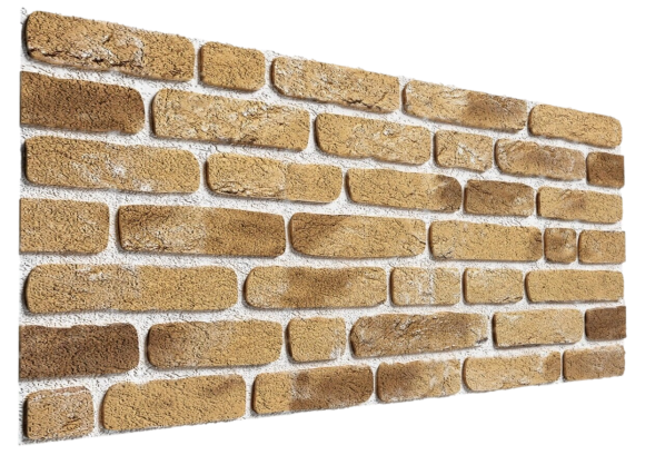 3D Wandpaneel Baksteenstrip Barok Ladrillo Sandy - Goud Bruin Gemêleerd 50x100 Akupanel-Nederland.nl