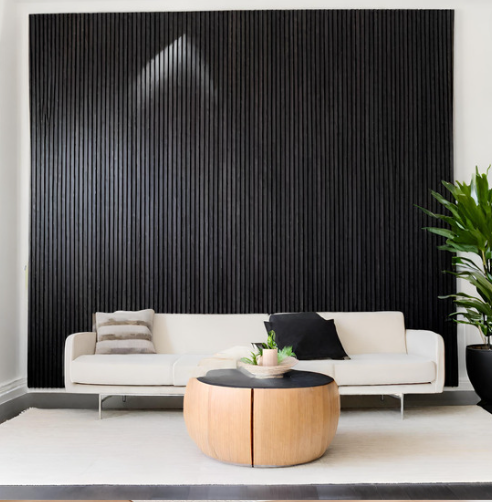 OPPIO ZWART EIKEN AKOESTISCH WANDPANEEL 60X260 CM Akupanel-Nederland.nl