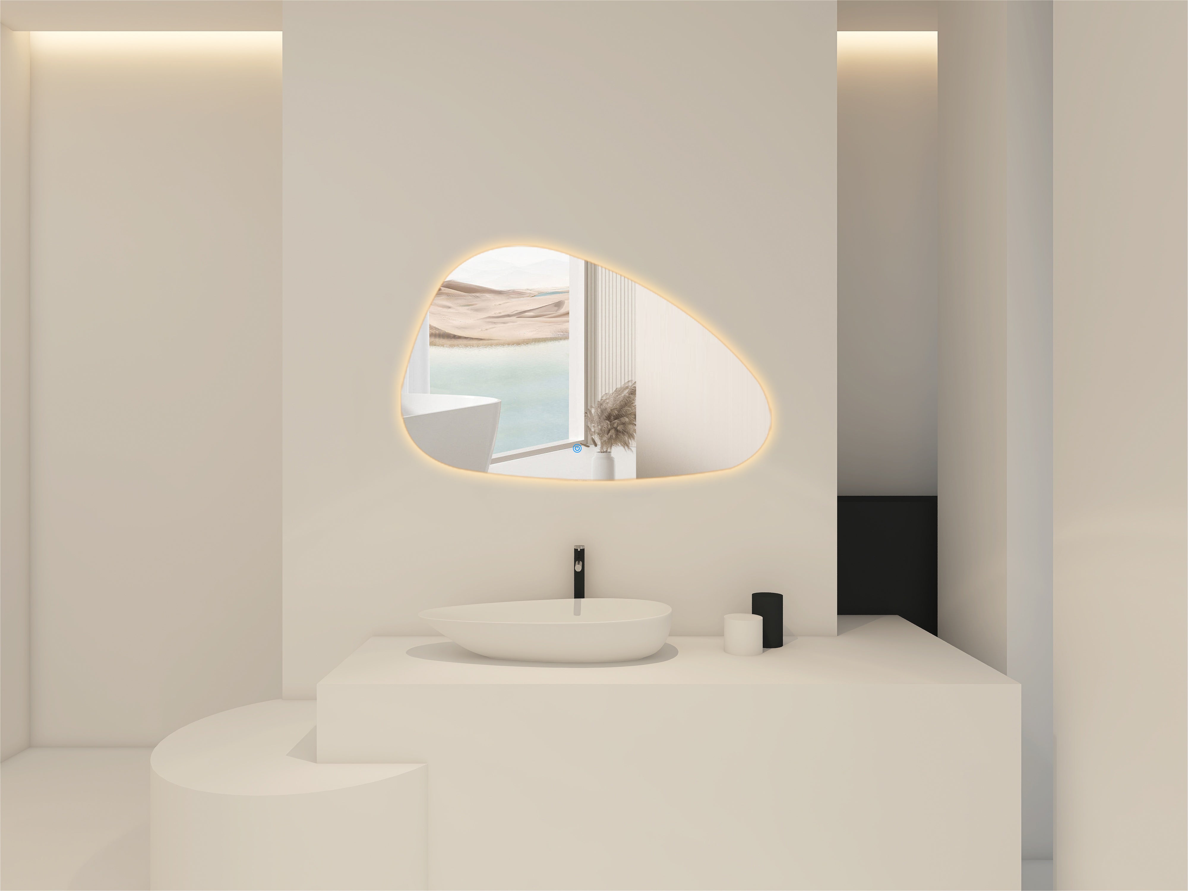 SPIEGEL ARTSY RANDLOOS (met verlichting) - 60CM - 80CM - 100CM – 120CM Akupanel-Nederland.nl