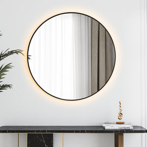 SPIEGEL LUNA ZONDER, ZWART OF GOUDEN RAND (met verlichting) - 40 CM – 60CM - 80CM – 100CM Akupanel-Nederland.nl