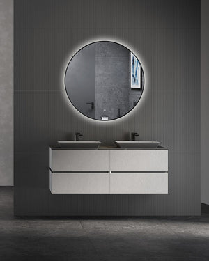 SPIEGEL LUNA ZONDER, ZWART OF GOUDEN RAND (met verlichting) - 40 CM – 60CM - 80CM – 100CM Akupanel-Nederland.nl