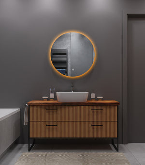 SPIEGEL LUNA ZONDER, ZWART OF GOUDEN RAND (met verlichting) - 40 CM – 60CM - 80CM – 100CM Akupanel-Nederland.nl