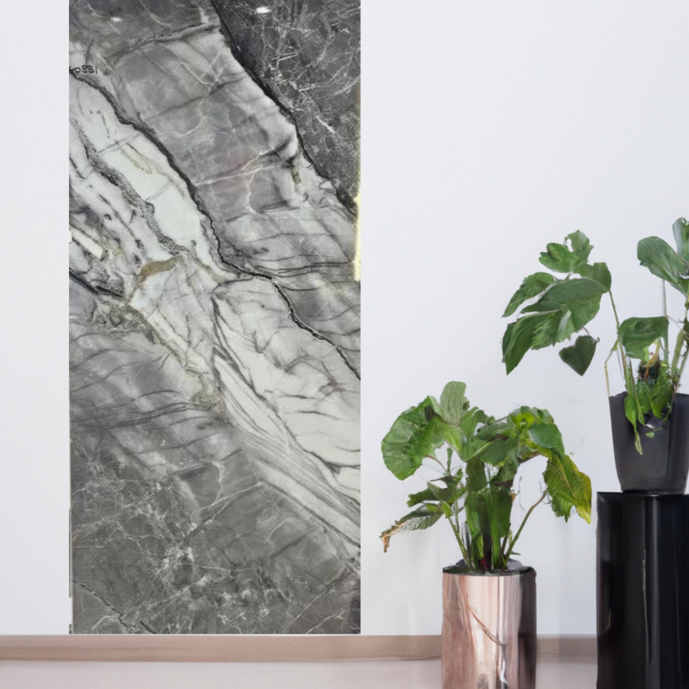 OPPIO PVC WANDPANEEL GRIJS-STEEN MARMERLOOK HOOGGLANS 120X280X0,3 CM Akupanel-Nederland.nl