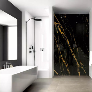 OPPIO PVC WANDPANEEL ZWART MARMERLOOK MET GOUD 120X280X0,3 CM Akupanel-Nederland.nl