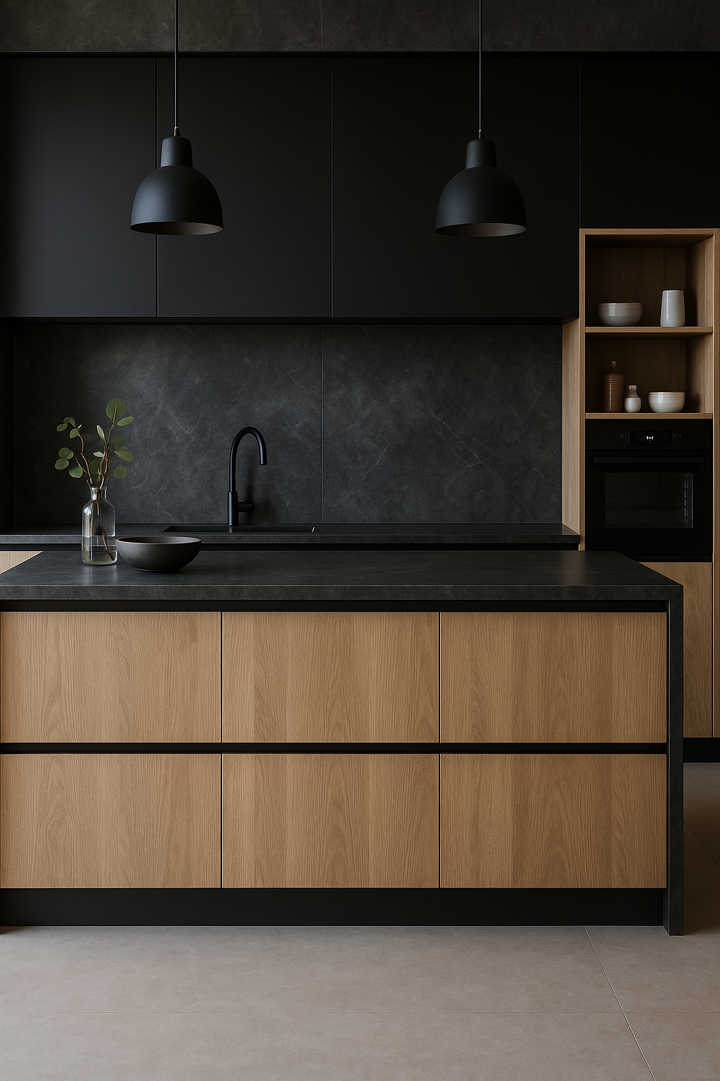 OPPIO PVC WANDPANEEL ARDESIA NOIR MAT 120X280X0,3 CM