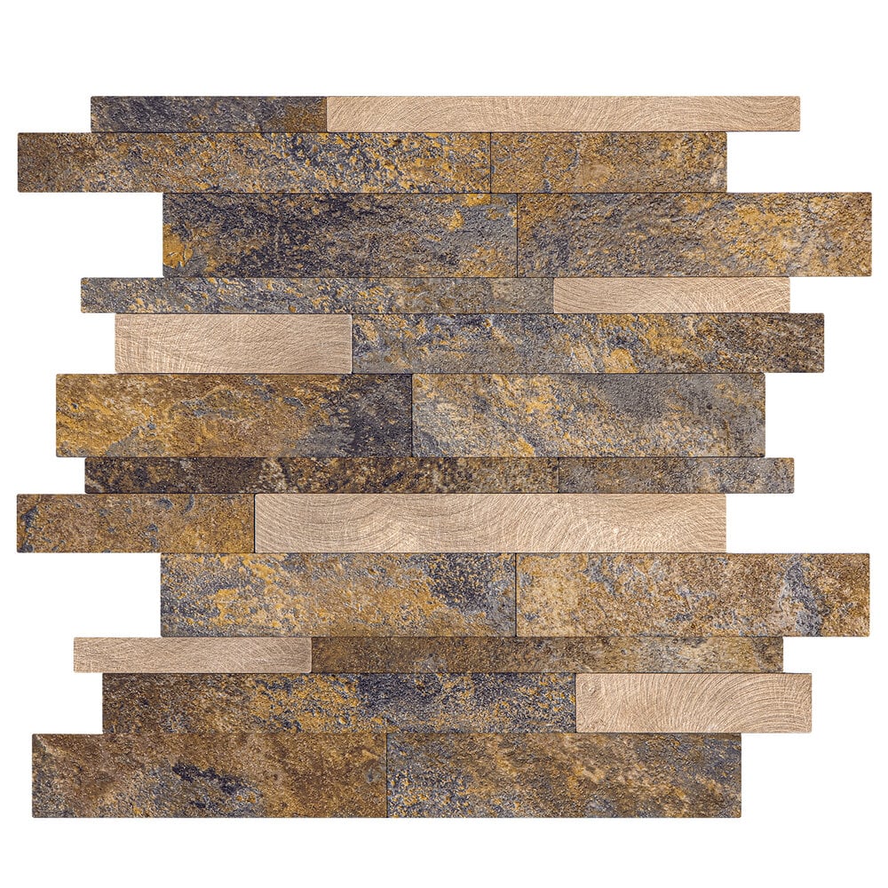 Oppio Taupe Natuursteen Wildverband - Zelfklevend Mozaiek 303x298x4mm Akupanel-Nederland.nl