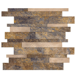 Oppio Taupe Natuursteen Wildverband - Zelfklevend Mozaiek 303x298x4mm Akupanel-Nederland.nl