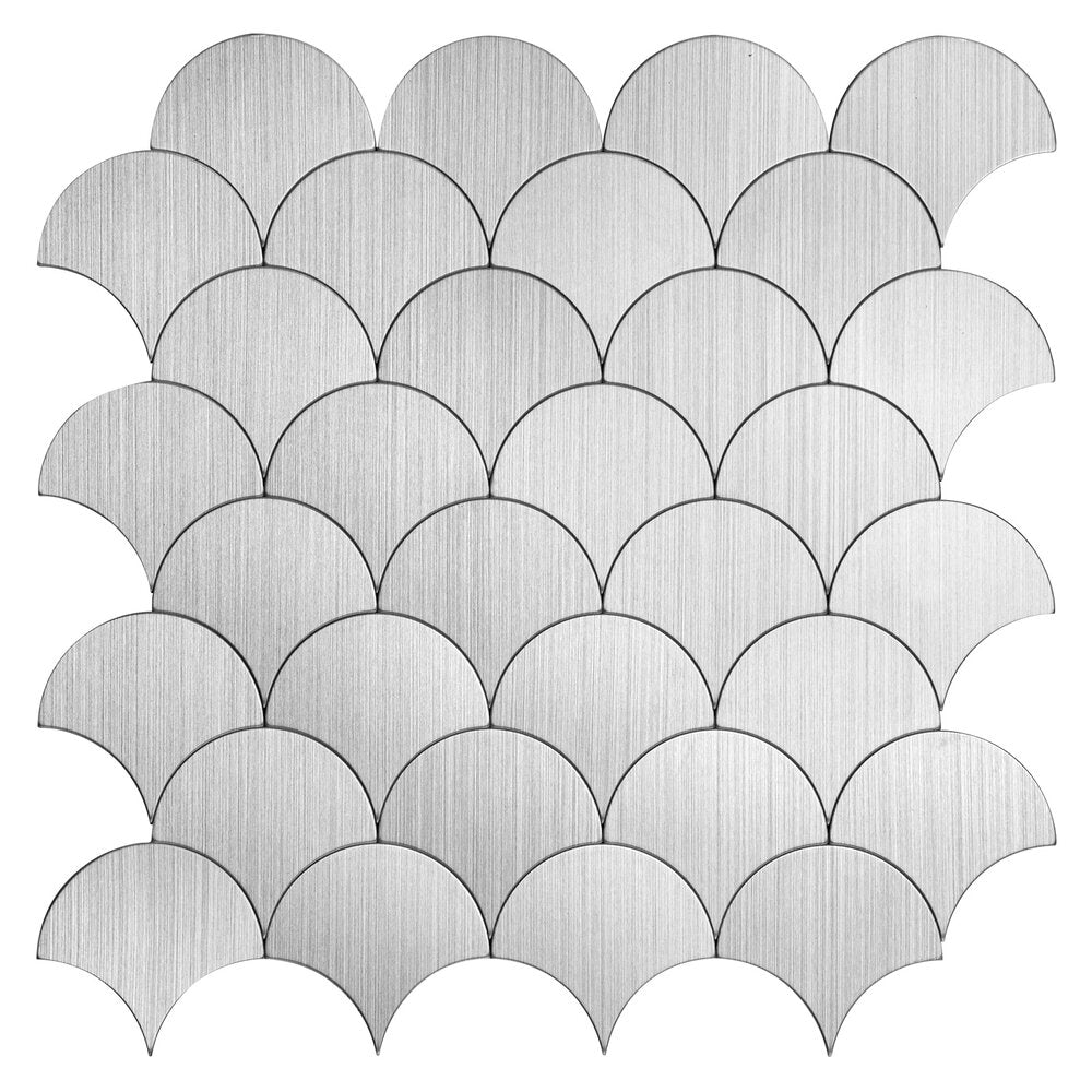 Oppio XL Zilver Schelpjes - Zelfklevend Mozaiek 266x266x4mm Akupanel-Nederland.nl