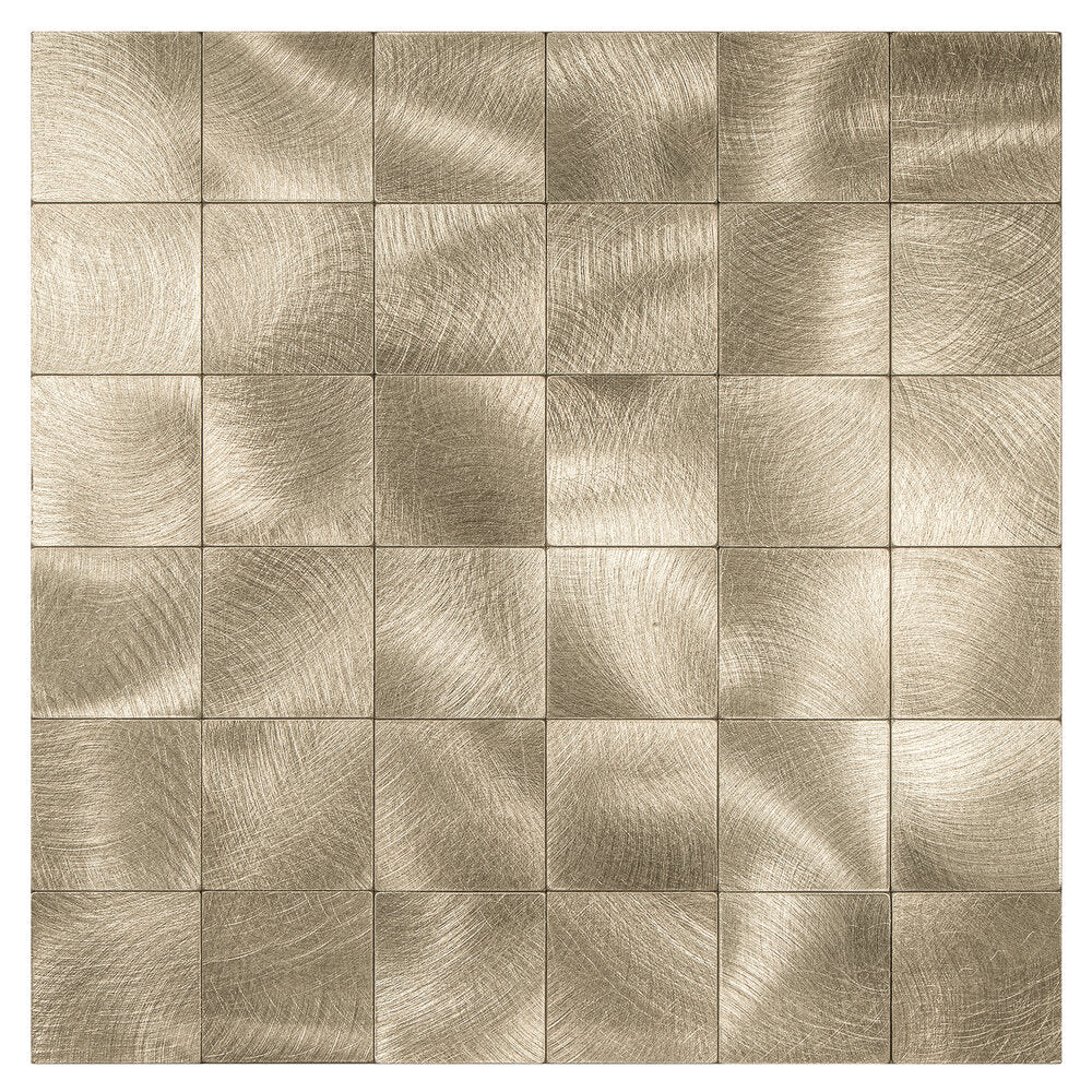 Oppio XL Geborsteld Goud - Grote blokken - Zelfklevend Mozaiek 305x305x4mm Akupanel-Nederland.nl