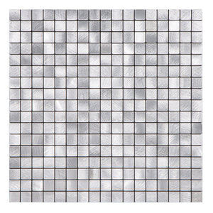 Oppio Geborsteld MINI blokjes Zilver - Zelfklevend Mozaiek 265x265x4mm Akupanel-Nederland.nl