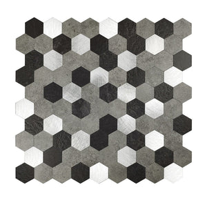 Oppio Grijs-Zwart MIX HEXAGON - Zelfklevend Mozaiek 288x280x4mm Akupanel-Nederland.nl