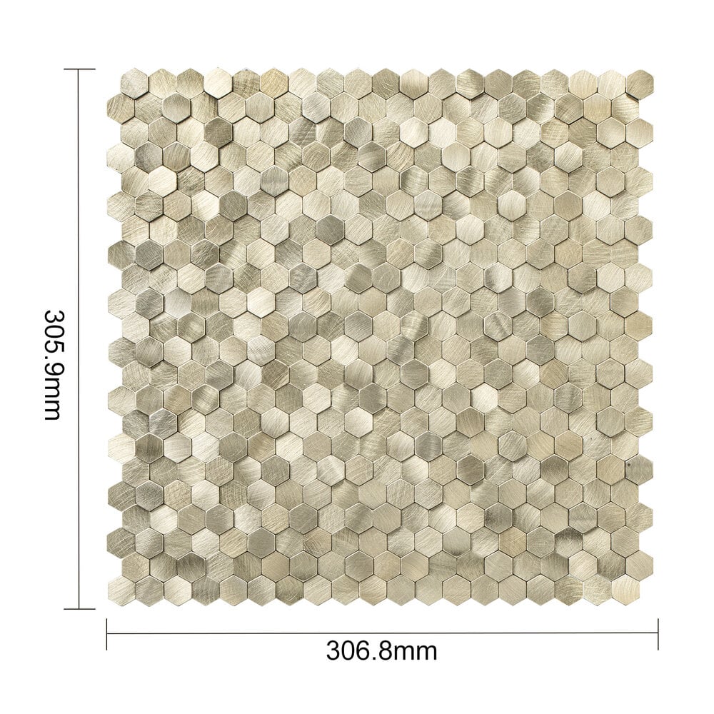 Oppio Geborsteld MINI Hexagon Goud - Zelfklevend Mozaiek 308x298x4mm Akupanel-Nederland.nl