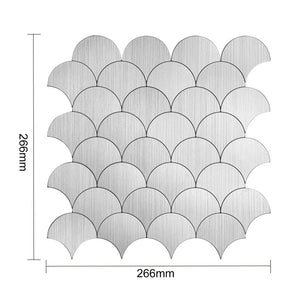 Oppio XL Zilver Schelpjes - Zelfklevend Mozaiek 266x266x4mm Akupanel-Nederland.nl
