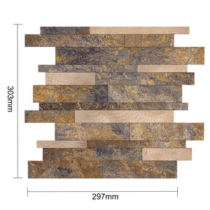 Oppio Taupe Natuursteen Wildverband - Zelfklevend Mozaiek 303x298x4mm Akupanel-Nederland.nl