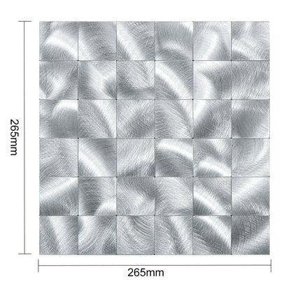 Oppio XL Geborsteld Zilver - Grote blokken - Zelfklevend Mozaiek 305x305x4mm