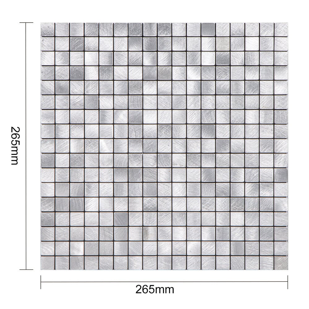 Oppio Geborsteld MINI blokjes Zilver - Zelfklevend Mozaiek 265x265x4mm Akupanel-Nederland.nl