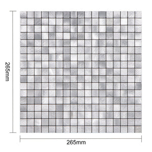 Oppio Geborsteld MINI blokjes Zilver - Zelfklevend Mozaiek 265x265x4mm Akupanel-Nederland.nl