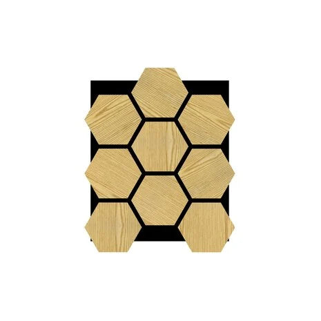 OPPIO AKUPANEL HEXAGON LICHT EIKEN 76CM x 62CM x 2CM Akupanel-Nederland.nl