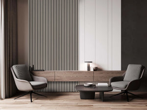 TAUPE AKOESTISCH WANDPANEEL 52X260 CM Akupanel-Nederland.nl