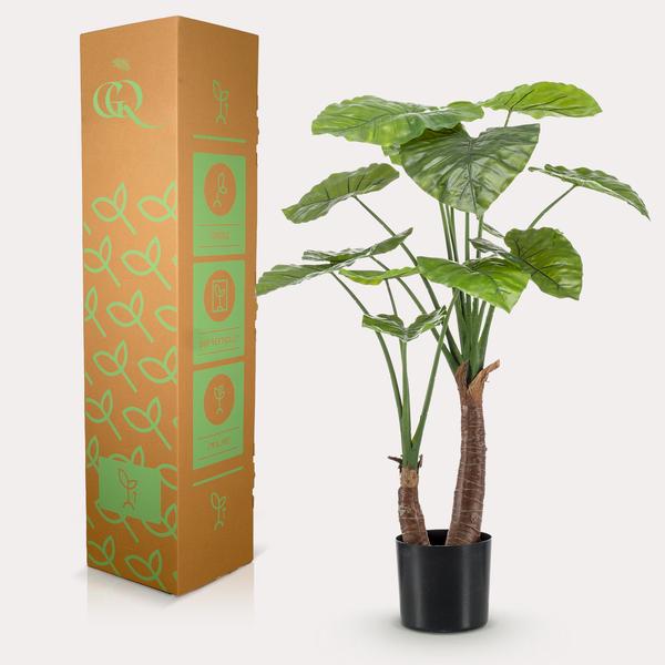 Realistische grote kunstplant Oliftantsoor (Alocasia) 110cm Everspring