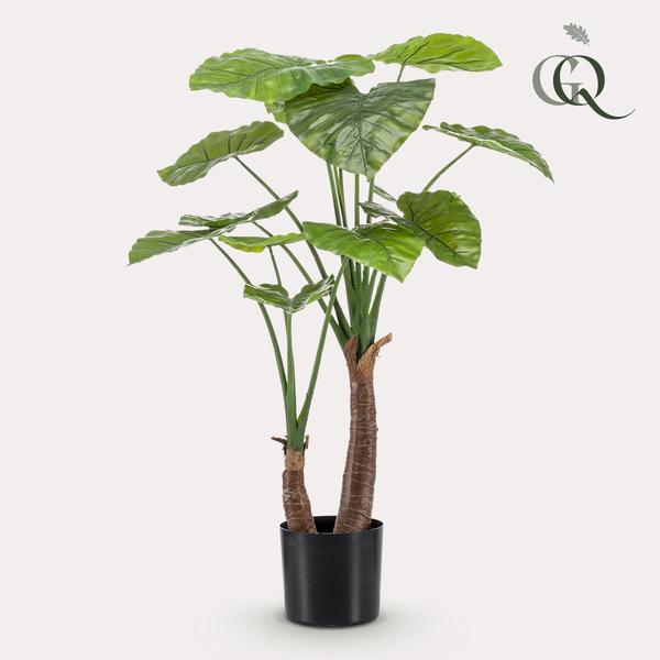 Realistische grote kunstplant Oliftantsoor (Alocasia) 110cm Everspring