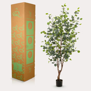 Grote Eucalyptus Kunstplant - 140 cm - Prachtige Kunsteucalyptus (Blauwe Gomboom) Everspring