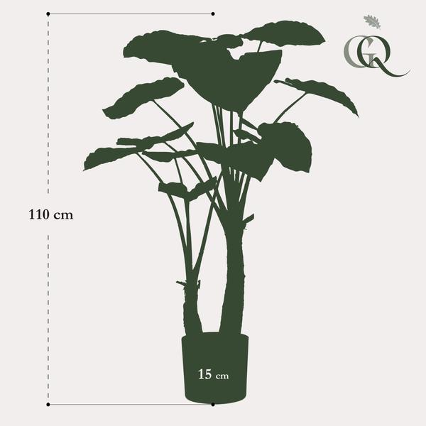 Realistische grote kunstplant Oliftantsoor (Alocasia) 110cm Everspring