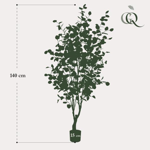 Grote Eucalyptus Kunstplant - 140 cm - Prachtige Kunsteucalyptus (Blauwe Gomboom) Everspring